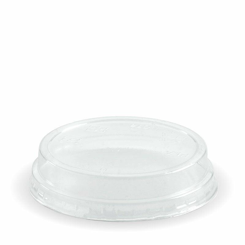 BioPak Clear PLA Dome Lids To Fit 60-280ml PLA BioCups & Sauce Cups (Case of 2000) - C-76-UK - 1