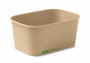BioPak 1000ml Rectangle PLA Lined Container, FSC Mix (Case of 300) - BB-LB-1000-N-UK - 1