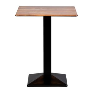 Turin Metal Base 600mm Square Poseur Table w/Laminate Top in Planked Oak - CZ828 - 1