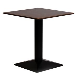 Turin Metal Base 600mm Square Dining Table with Laminate Top in Walnut - CZ813 - 1