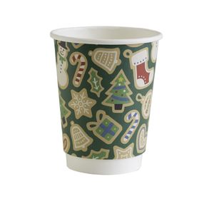 Vegware Double Wall Green Xmas Cup 89-Series 12oz (Pack of 500) - FU459 - 1