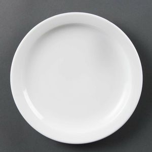 Olympia Whiteware Narrow Rimmed Plates 202mm (Pack of 12) - CB488 - 1