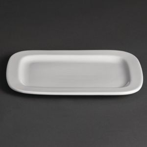 Olympia Whiteware Rounded Rectangular Plates 230mm (Pack of 12) - U805 - 1