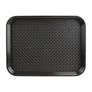 Olympia Kristallon Polypropylene Fast Food Tray Black Large 450mm - P507 - 1