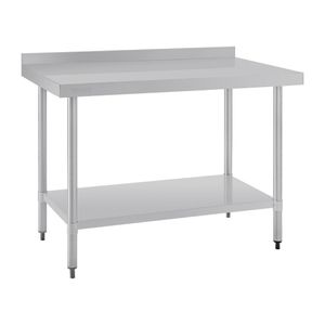 Vogue Stainless Steel Table with Upstand 1200mm - GJ507 - 1