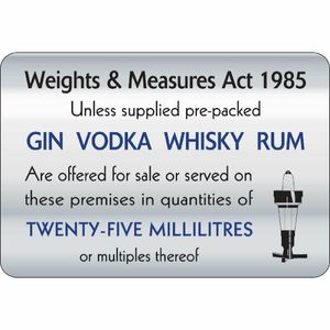 25ml Weights & Measures Act Sign - W317 - 1