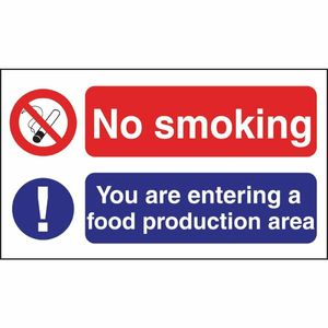 No Smoking Food Production Sign - L906 - 1