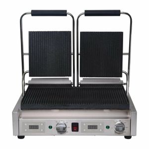 Buffalo Double Ribbed Contact Grill - FC383 - 1
