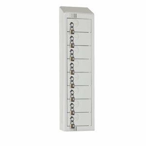 Elite Personal Effects Locker 8 Door Grey Padlock Sloping Top - CF754-PS - 1