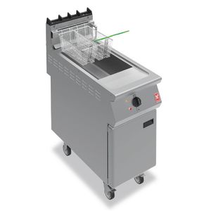 Falcon F900 F900 Single Tank Twin Basket Free Standing Natural Gas Filtration Fryer on Castors G9341F - GR470-N - 1