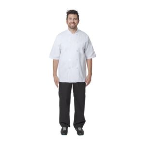 Chef Works Unisex Volnay Chefs Jacket Short Sleeve White 3XL - A372-3XL - 3