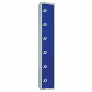 Elite Six Door Camlock Locker Blue - W948-C - 1