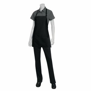 Chef Works Three Pocket Bib Apron Black - B691 - 3