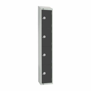 Elite Four Door Padlock Locker with Sloping Top Graphite Grey - GR680-PS - 1