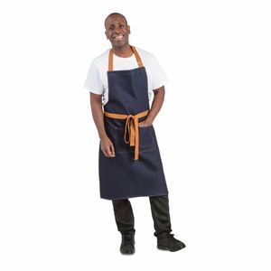 Southside Bistro Apron Denim-Blue With Tan Ties - B980 - 3