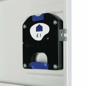 Elite Double Door Coin Return Locker with Sloping Top Graphite Blue - W975-CNS - 3