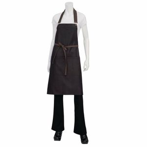 Chef Works Urban Wet Look Boulder Bib Apron Black and Brown - BB020 - 3