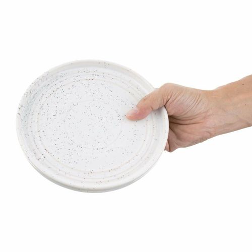 Olympia Cavolo Flat Round Plates White Speckle 180mm (Pack of 6) - FD902 - 7