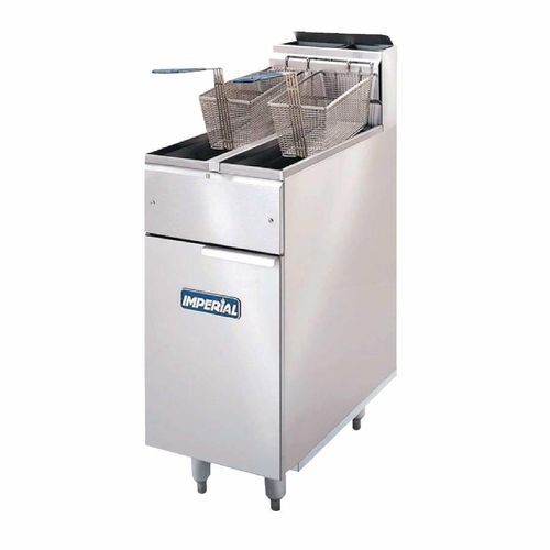 Imperial Twin Tank Twin Basket Free Standing Natural Gas Fryer IFS-2525 - CB098-N - 2