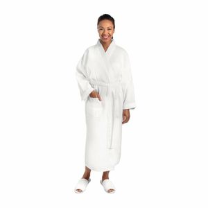 Mitre Essentials Honeycomb Bathrobe Large White - GT737-L - 1