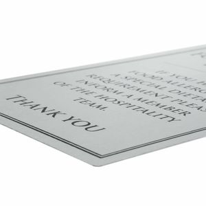 Brushed Steel Food Allergy Sign A5 - GM817 - 3