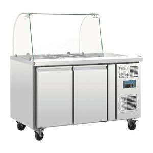 Polar U-Series Double Door Refrigerated Gastronorm Saladette Counter - CT393 - 1