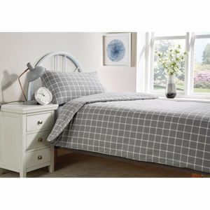 Mitre Essentials Stirling Duvet Cover Grey 198 x 203cm - HN890 - 1