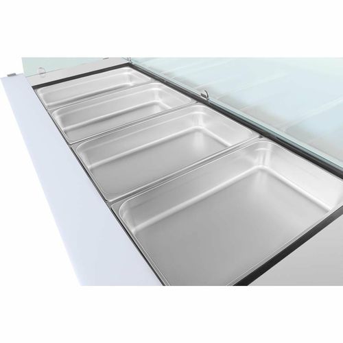 Polar U-Series GN Saladette Counter with Square Sneeze Guard 4 Door - 8