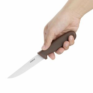 Hygiplas Vegetable Knife Serrated Brown 10.2cm - 3