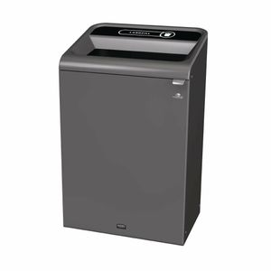 Rubbermaid Configure Recycling Bin with Landfill Label Black 125Ltr - CX971 - 1