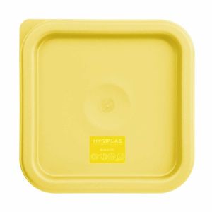 Hygiplas Square Food Storage Container Lid Yellow Small - FX137 - 1
