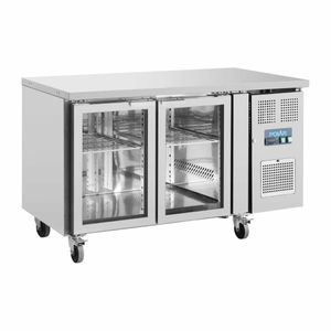 Polar U-Series 2 Door Counter Fridge with Glass Doors - UA023 - 1