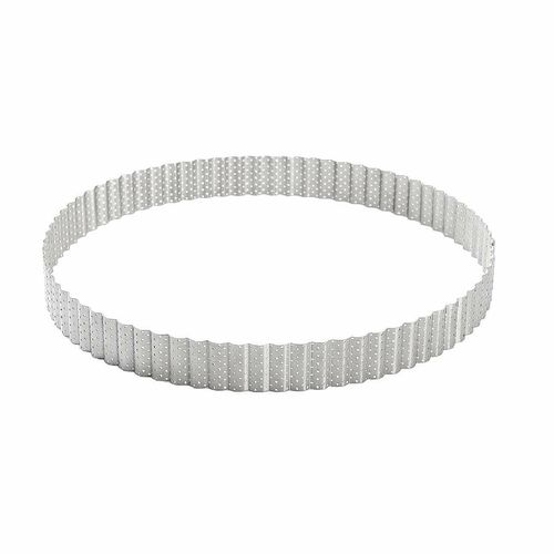 De Buyer Perforated Fluted Stainless Steel Tart Ring 280mm - DZ742 - 1