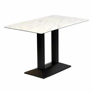 Turin Metal Base Rectangle Dining Table with Laminate Top in Marble - CZ822 - 1