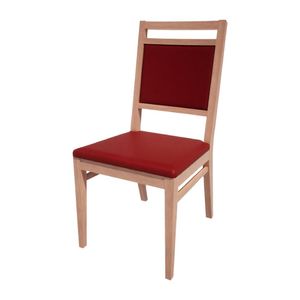 Bolero Bespoke Bia A Side Chair in Red/Beech - HS410 - 1