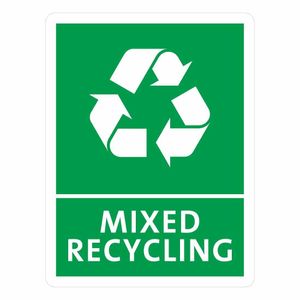 Jantex Slim Bin Mixed Recycling Label - FX196 - 1