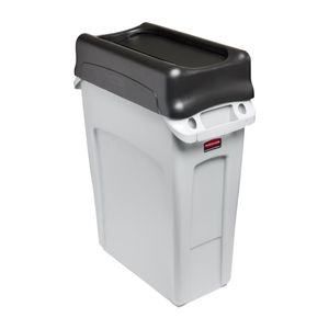 Rubbermaid Slim Jim Swing Lid Black - HY030 - 1