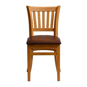 Manhattan Dining Chair in Soft Oak with Bison Espresso Seat (Pack of 2) - HX807 - 1