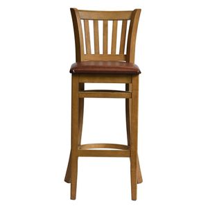 Manhattan Bar Chair in Weathered Oak with Bison Espresso Seat - HX863 - 1