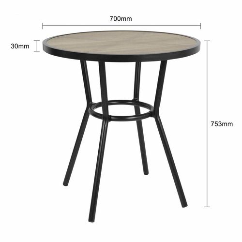 Bolero Marston Round Outdoor Table Black 700mm - DX986 - 6