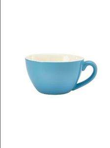 Genware Porcelain Blue Bowl Shaped Cup 34cl/ 12oz (Pack of 6) - 1