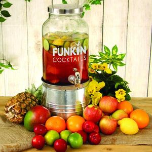Custom Branded Mason Jar Drinks Dispenser With Ice Bucket (5 Litre/176oz) - 1