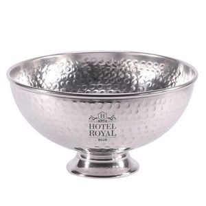 Custom Branded Dimpled Silver Punch Bowl (250mm) - 1