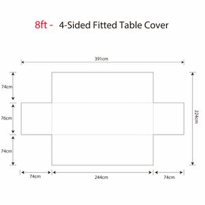 Custom Branded Full Coverage Fitted Tablecloth - 76x244cm (8ft Table) - 3