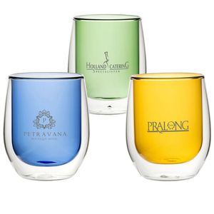 Custom Branded Double Wall Water - Blue, Amber & Green (270ml/9.7oz) - 1