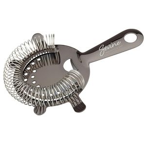 Custom Branded Gunmetal Cocktail Strainer - 4 Prong - 1