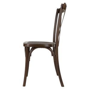 Bolero Manhattan Cross-Back Resin Chairs Dark Wood Effect (4 Pack) - HW281 - 3