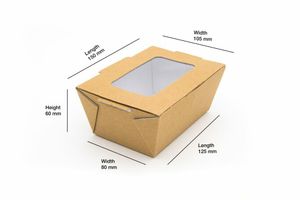 Small On the Go Box with Window (Microwavable) (Case of 250) - 3
