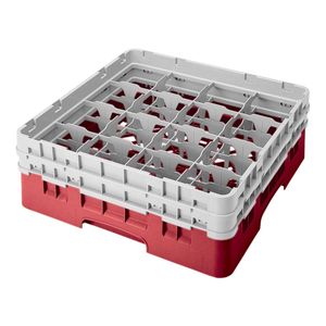 Cambro H133mm Red 16 Compartment Camrack - 1