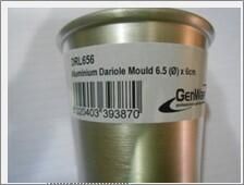 Aluminium Dariole Mould 6.5 Dia x 6cm - DRL656 - 10